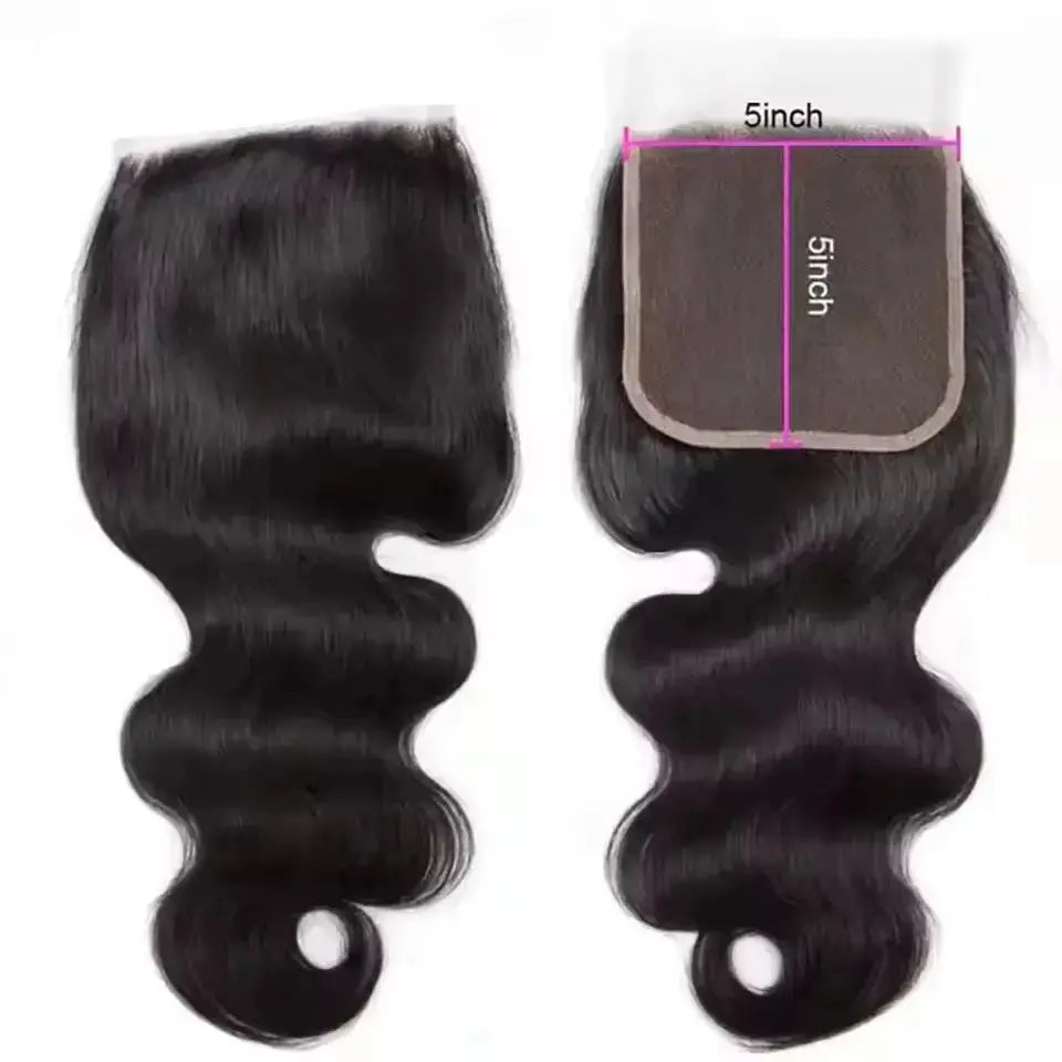 Closure 5x5 - HD Suisse Lace - Bresilien - Body Wave - 100% Cheveux Naturels MaisonWig