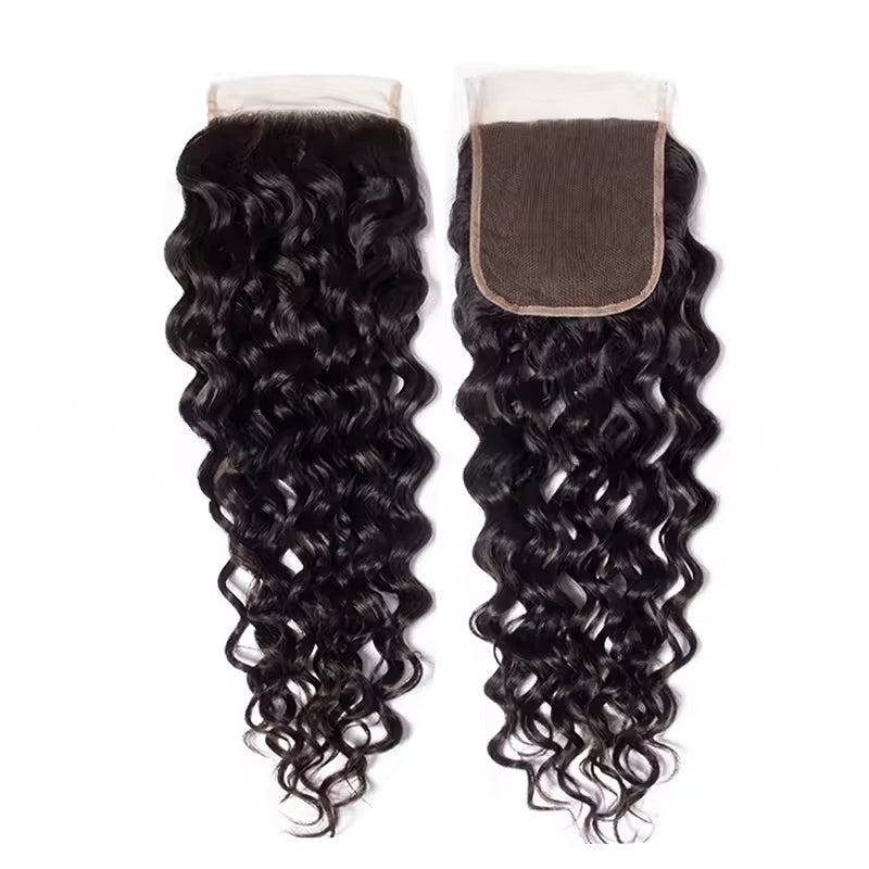 Closure 4x4 - Indian Raw Hair - Water Wave - 100% Cheveux Naturels MaisonWig