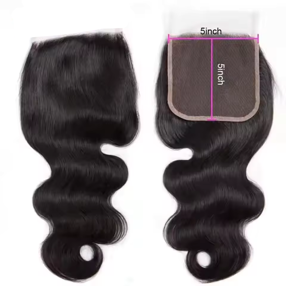Closure 5x5 - Indian Raw Hair - Body Wave - 100% Cheveux Naturels