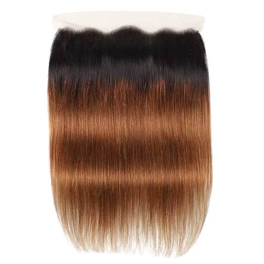 Lace Frontal 13x4 - Brésilien Lisse - Couleur Noir/Brun 1b/30 - 100% Cheveux Naturels