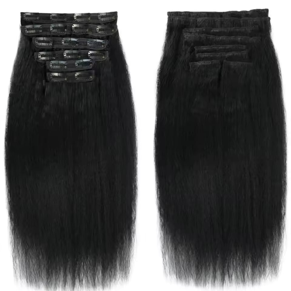 Clip-In 150g - Meches Européennes - Couleur 1B - Lisse - 100% Cheveux Naturels