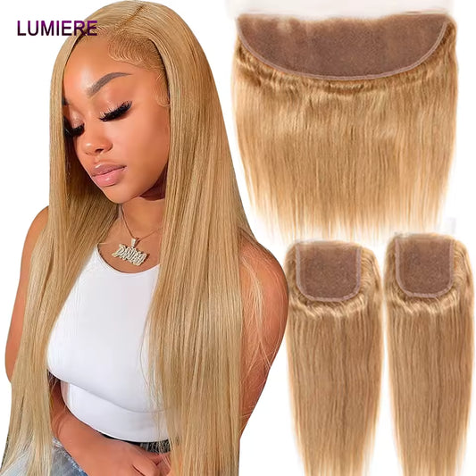 Lace Frontal 13x4 - Brésilien Lisse - Couleur Blond 27 - 100% Cheveux Naturels