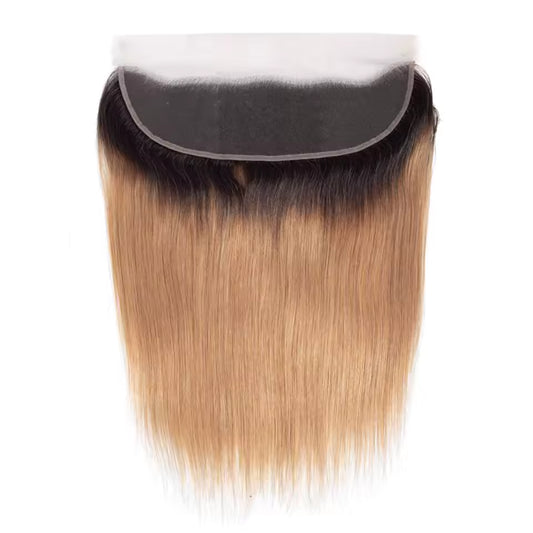 Lace Frontal 13x4 - Brésilien Lisse - Couleur Noir/Brun Foncé 1b/27 - 100% Cheveux Naturels