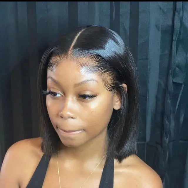 Wig - Mèches Brésiliennes Bob Front Lace 13x4 - Lisse - 100% Cheveux Naturels MaisonWig