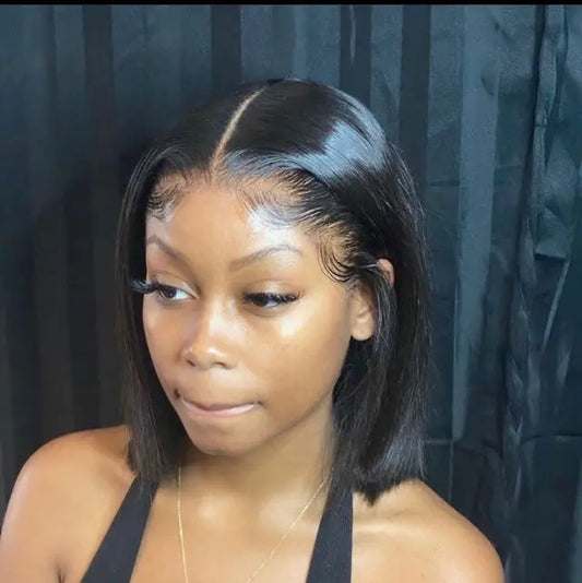 Wig - Mèches Brésiliennes Bob Front Lace 13x4 - Lisse - 100% Cheveux Naturels MaisonWig