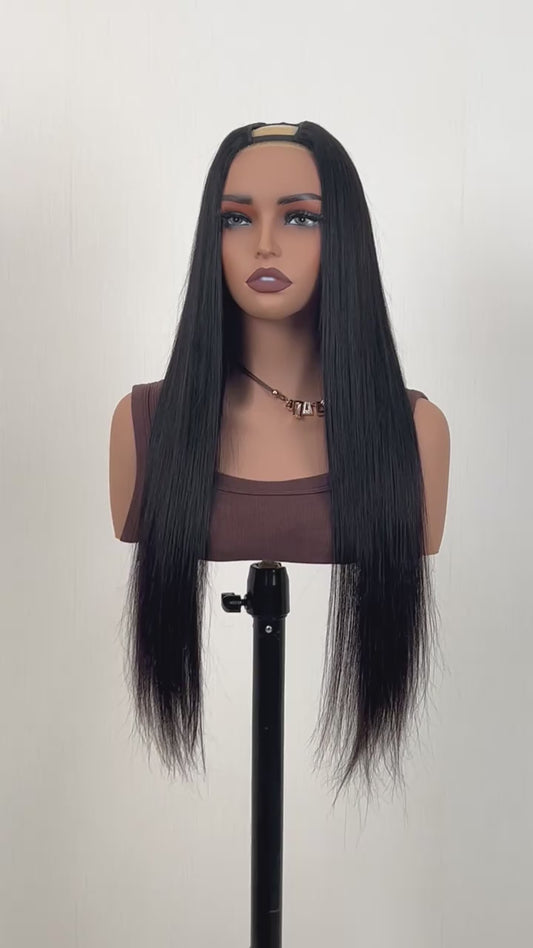 Wig - U-Part Wig Lisse Brésilien - 100% Cheveux Naturels